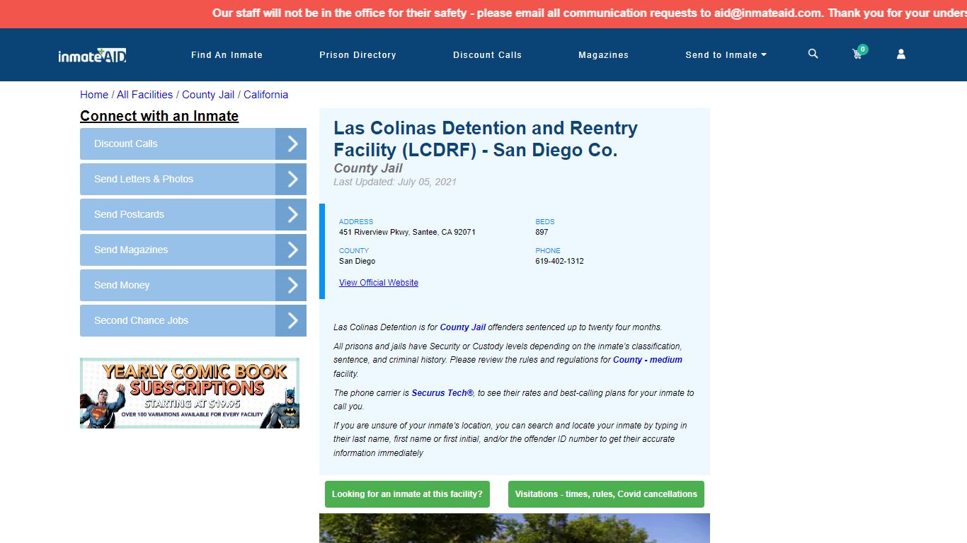 Las Colinas Detention and Reentry Facility (LCDRF) - San ...